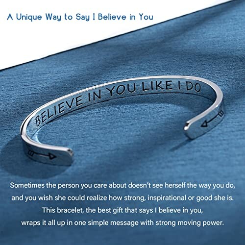 Bracelet with 'Believe In You Like I Do' engraved.